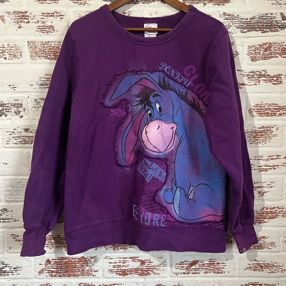 Vintage Disney Store Sweatshirt Eeyore Crewneck Winnie The Pooh Sz L READ